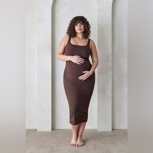 Bumpsuit S midi ribbed dress the sleeveless 0722 chocolate brown